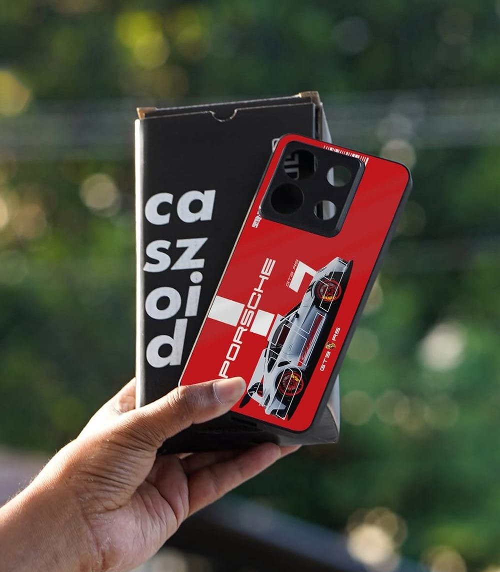 porsche red premium glossy phonecase
