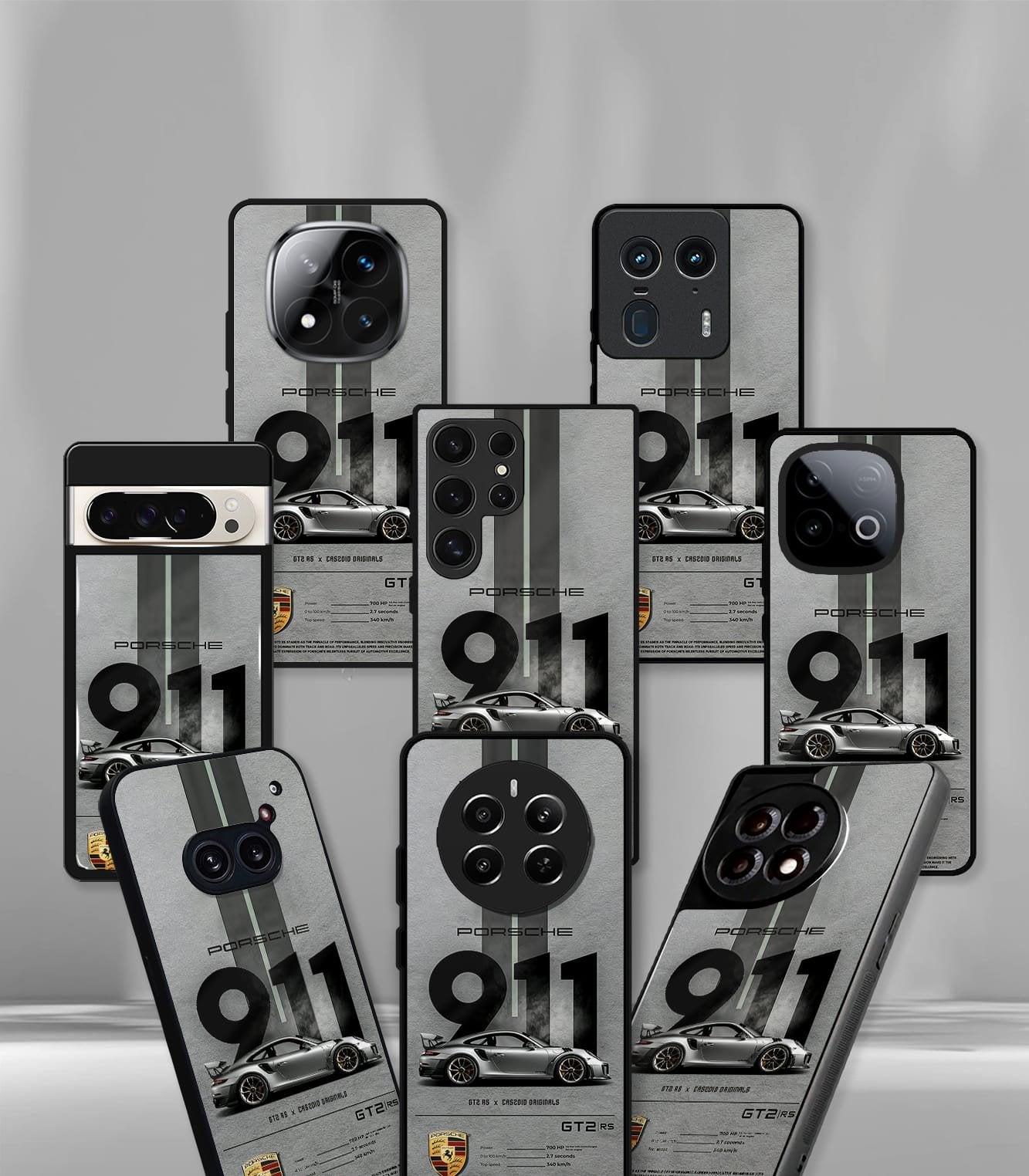 porsche 911 grey premium glossy phonecase