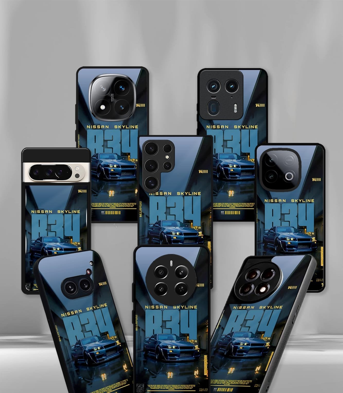 nissan skyline r34 premium glossy phonecase