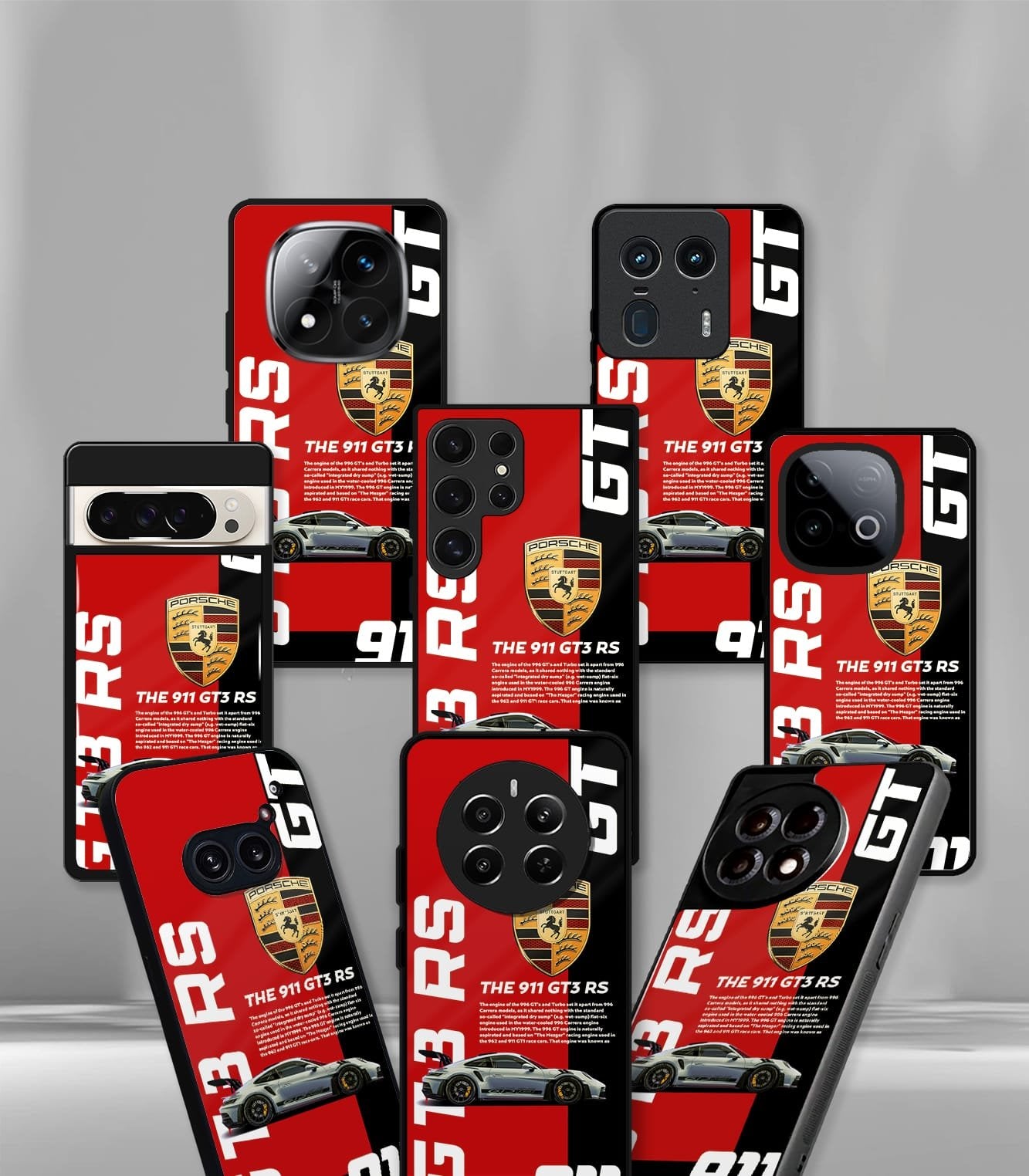 porsche gt3rs 911 red premium glossy phonecase