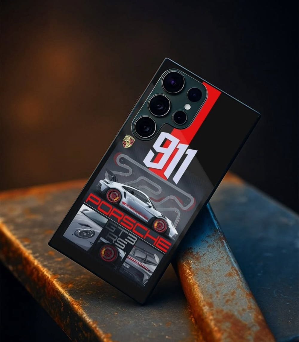 porsche gt3rs 911 red & black premium glossy phonecase