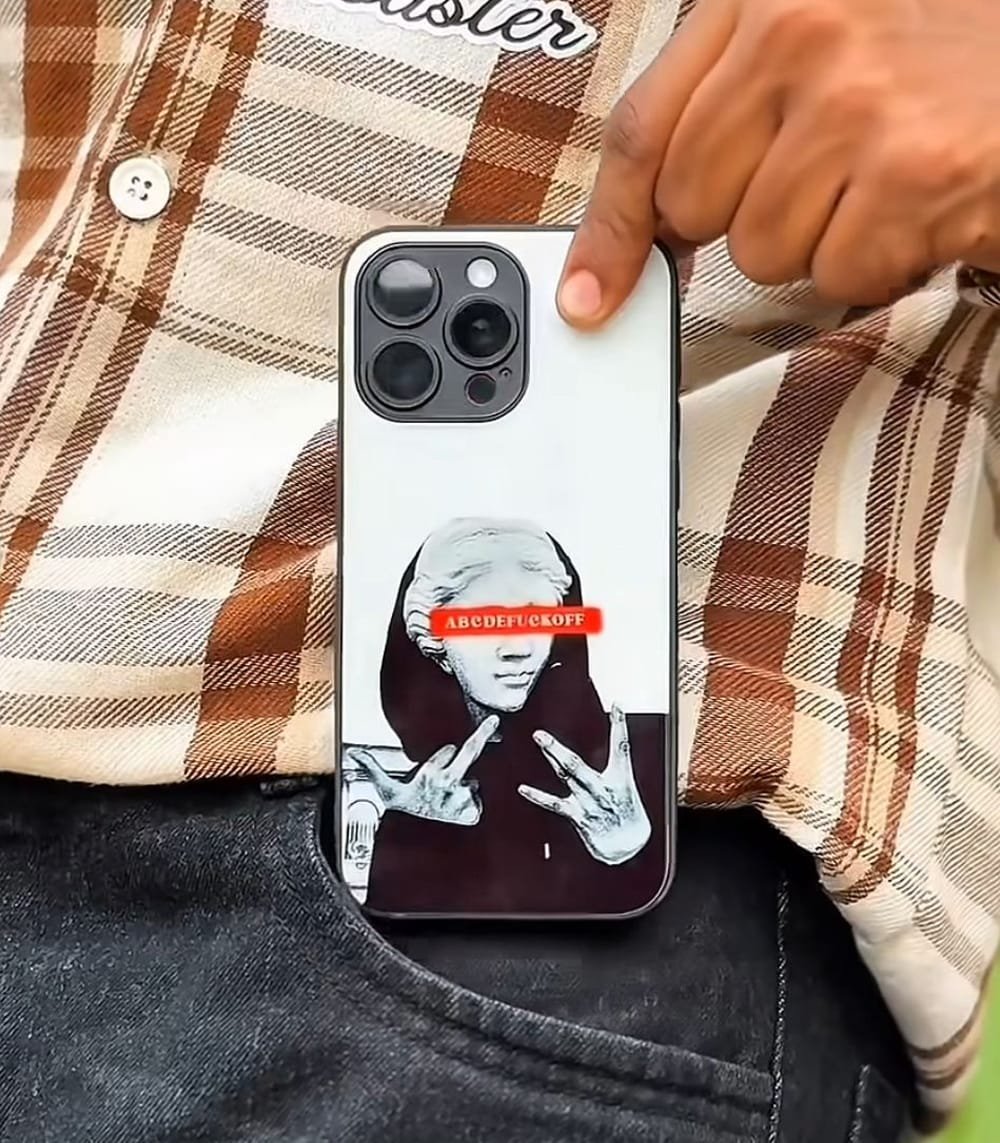 abcdefuckoff trippy statue premium glossy phonecase