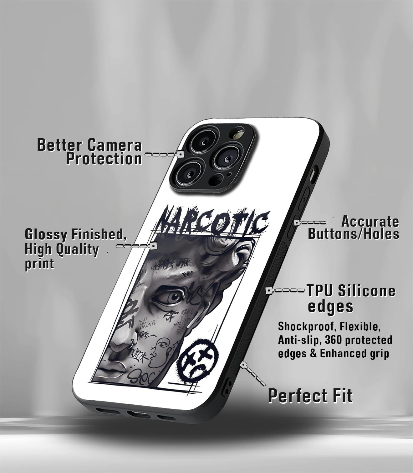 psych narcotic face premium glossy phonecase