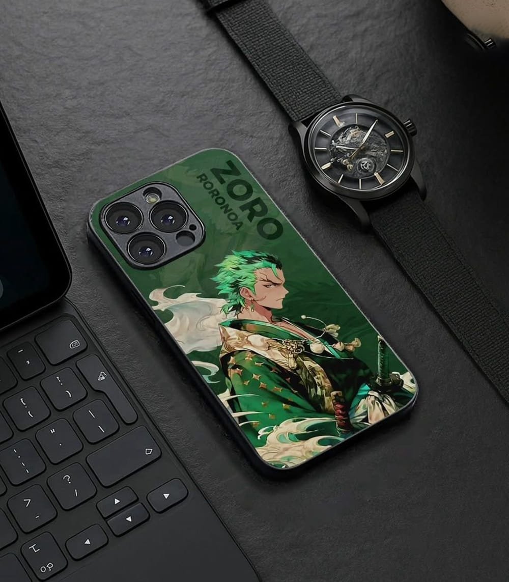 zoro anime green premium glossy phonecase