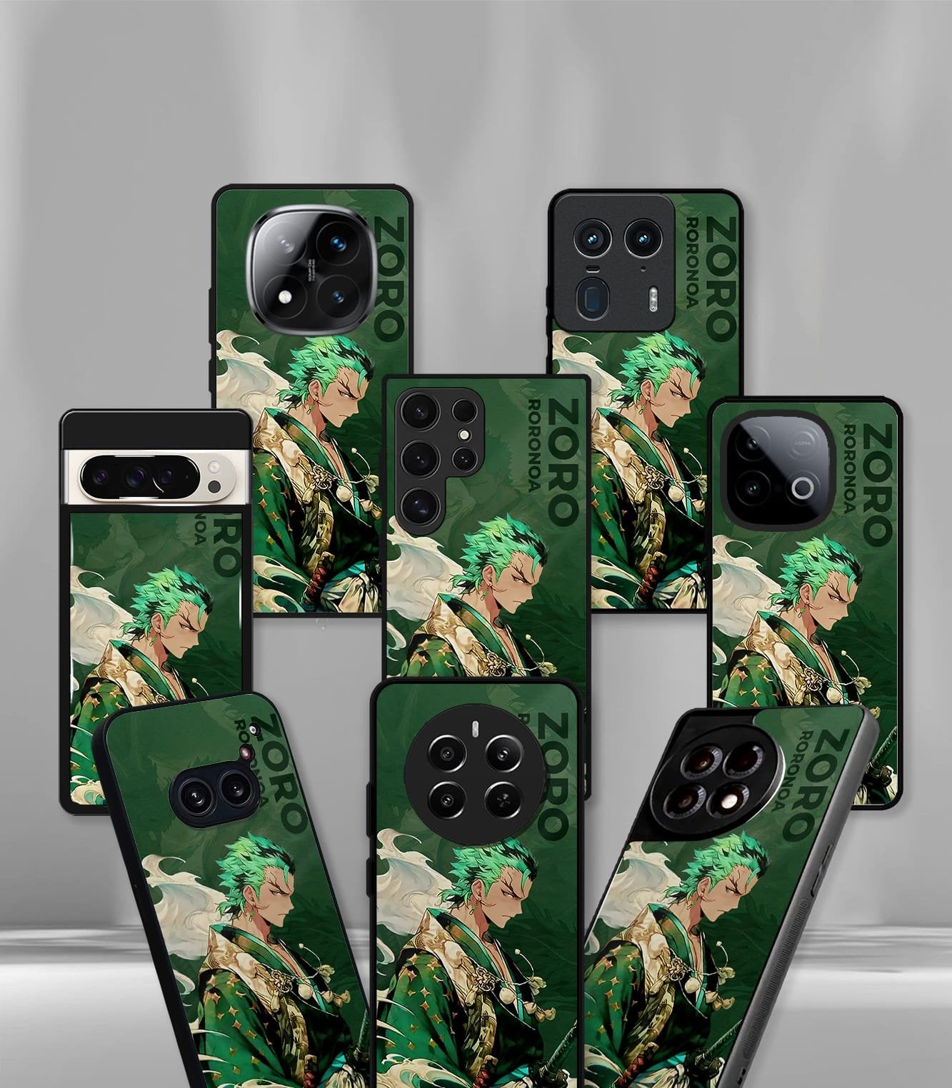 zoro anime green premium glossy phonecase