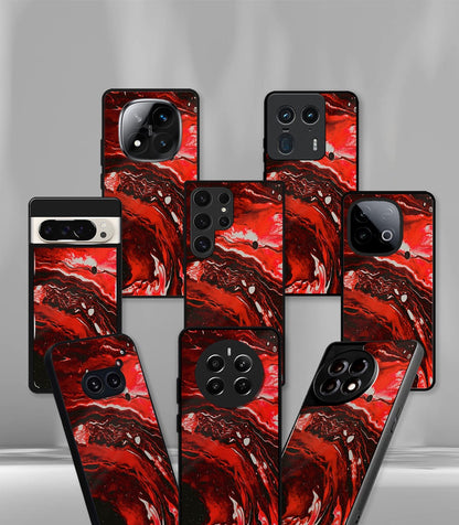 Aesthetic Red Marble Pattern Premium Glossy PhoneCase