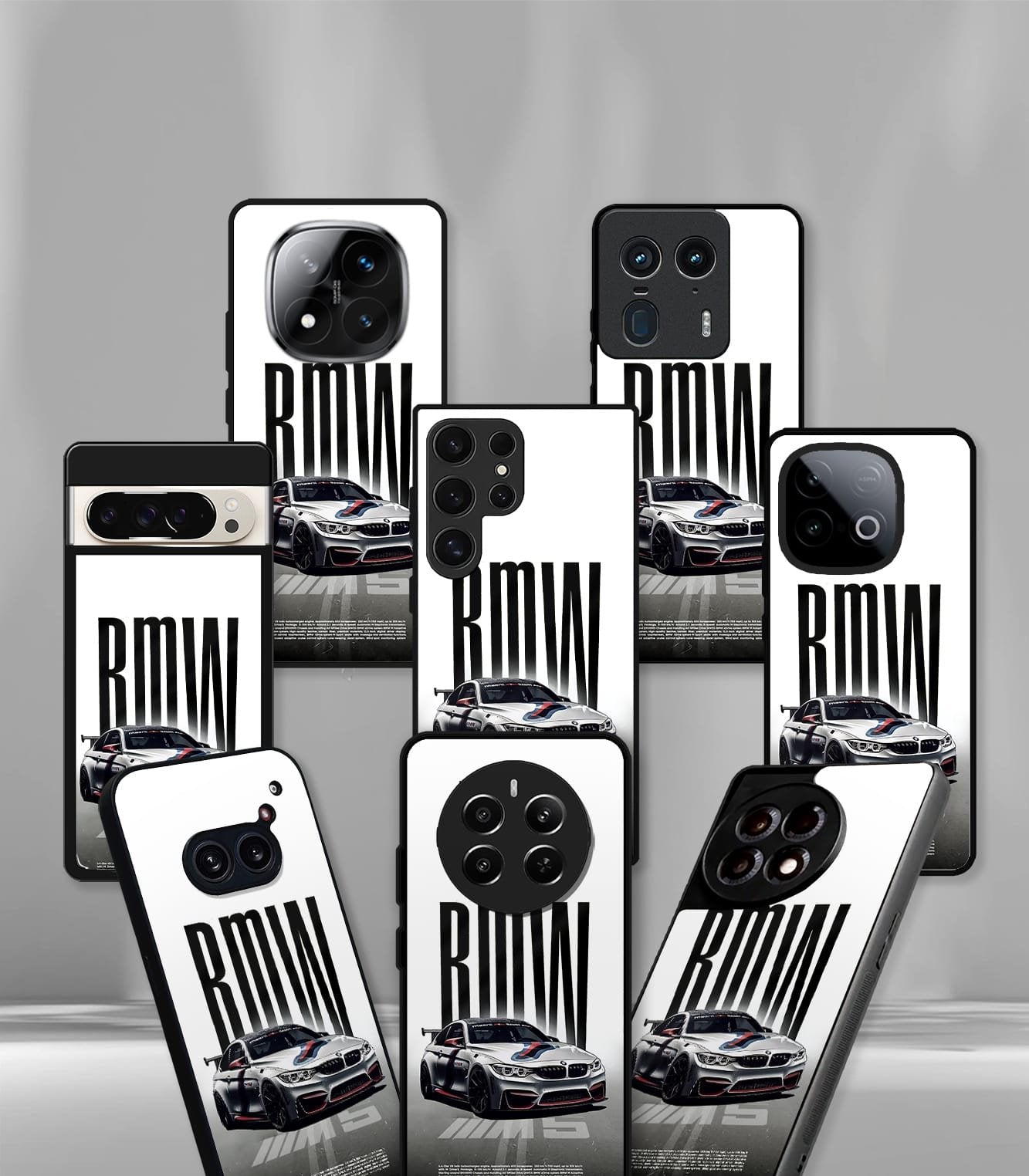 white royal car premium glossy phonecase