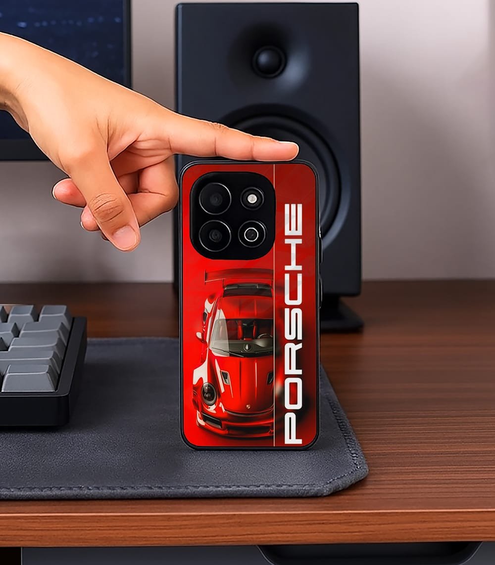red royal porsche premium glossy phonecase