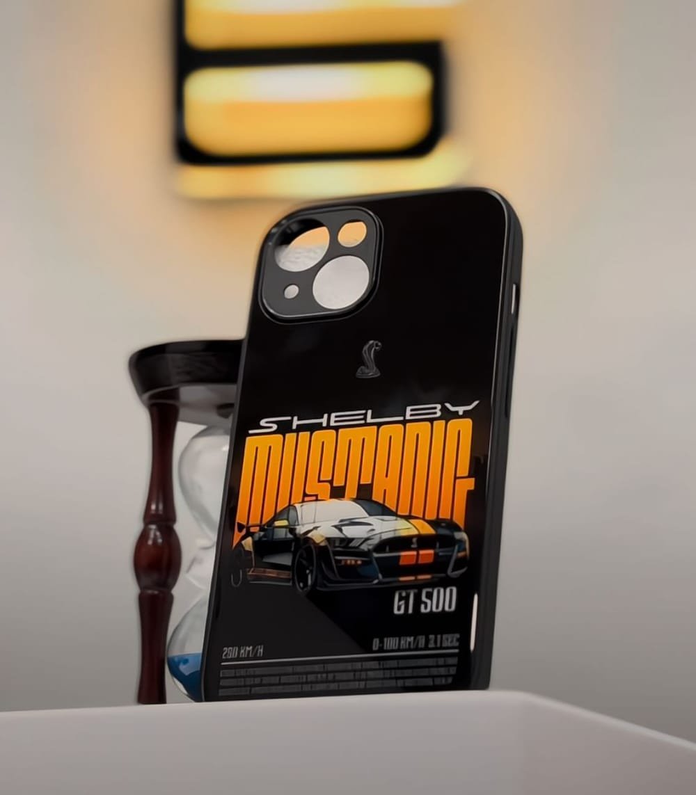 black shelby mustang premium glossy phonecase