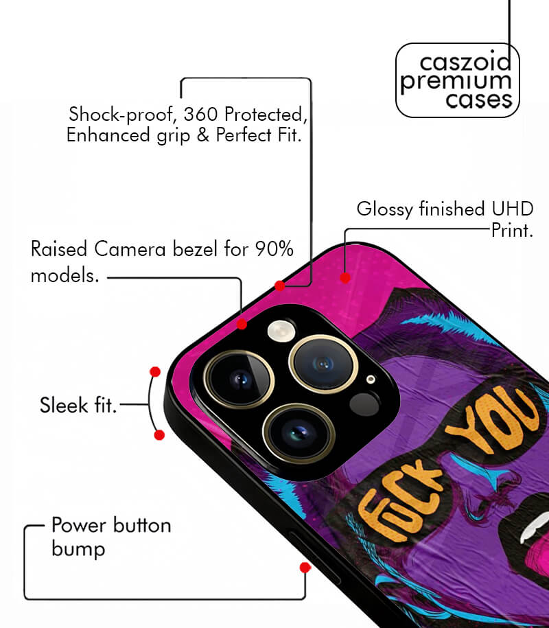 fcuk you psych caszoid premium glossy phone case
