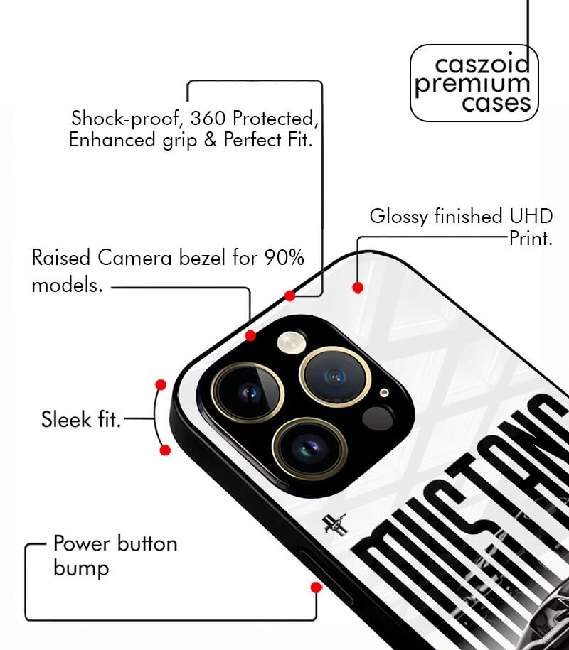 mustang gt whitish caszoid premium glossy phone case