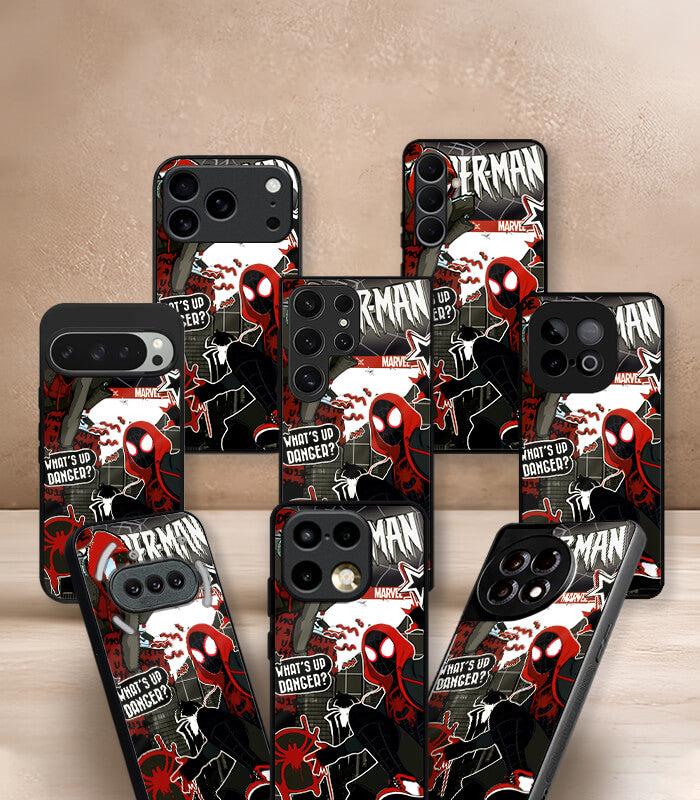 spidey collage superhero caszoid premium glossy phone case