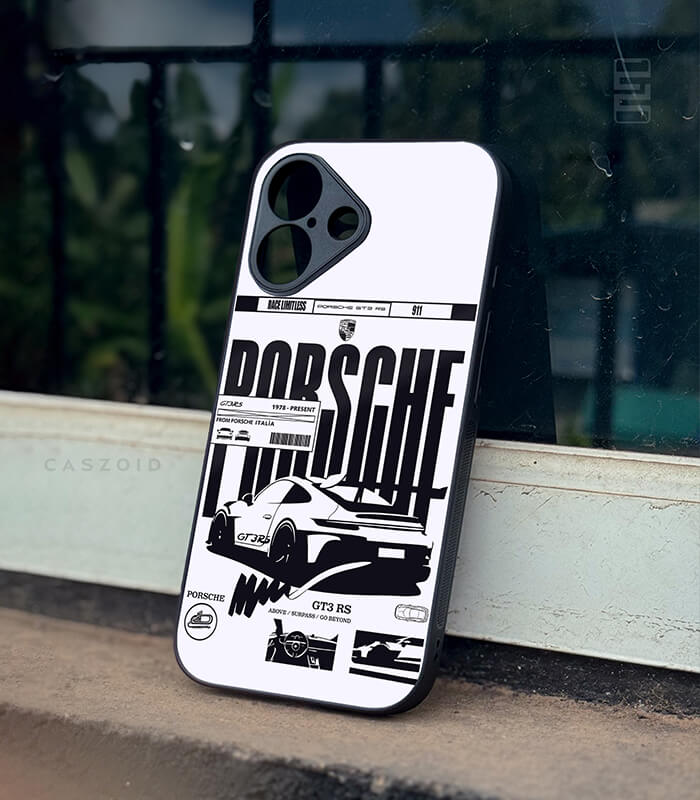 porsche white new caszoid premium glossy phone case