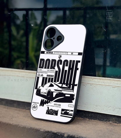 Porsche White new Caszoid Premium Glossy Phone Case