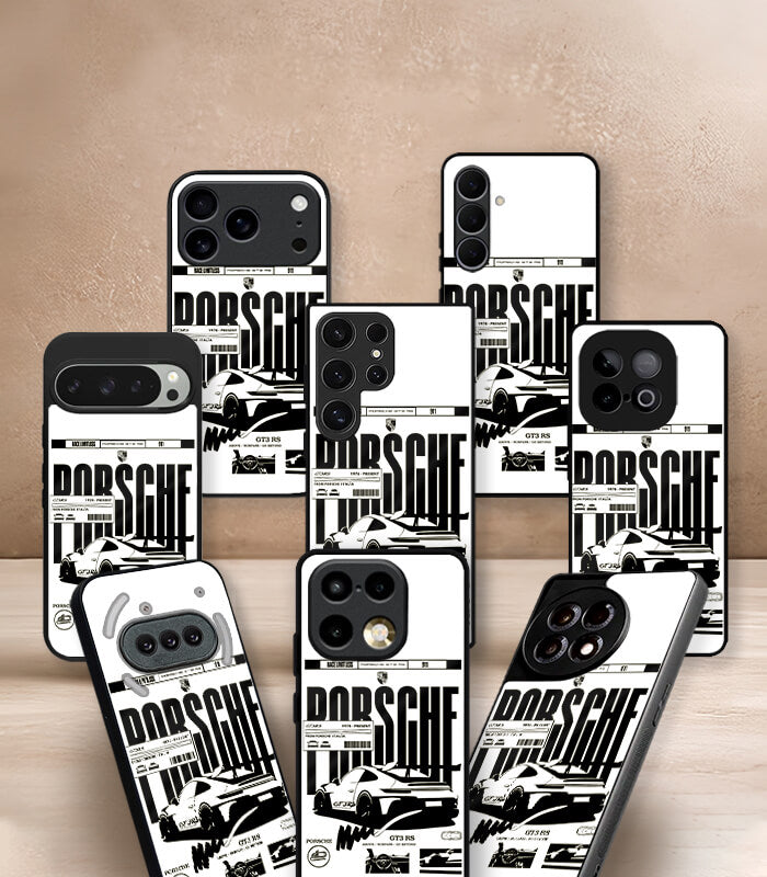 porsche white new caszoid premium glossy phone case