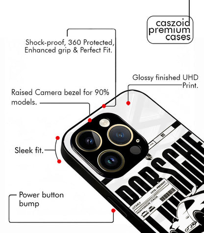 Porsche White new Caszoid Premium Glossy Phone Case