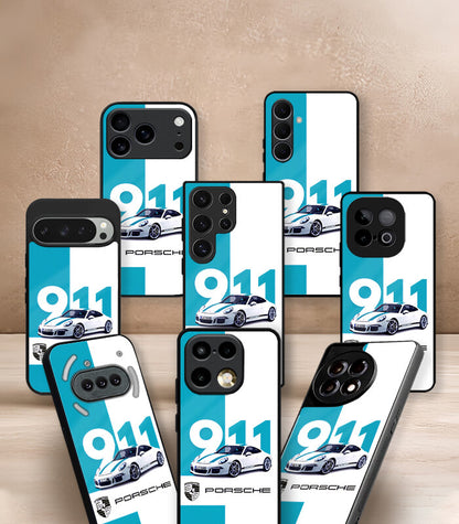 911 Blue & White Caszoid Premium Glossy Phone Case