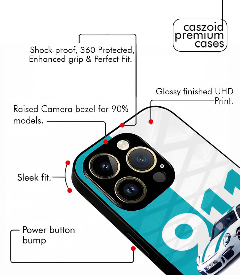 911 blue & white caszoid premium glossy phone case