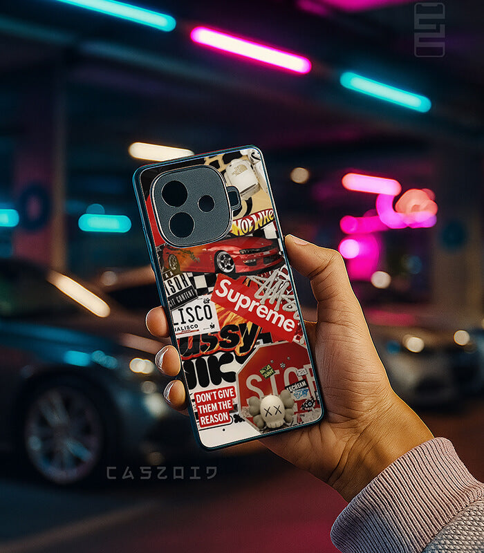 supreme collage caszoid premium glossy phone case