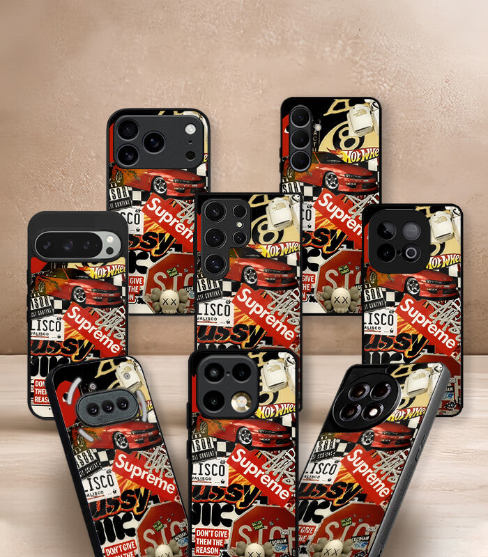 supreme collage caszoid premium glossy phone case