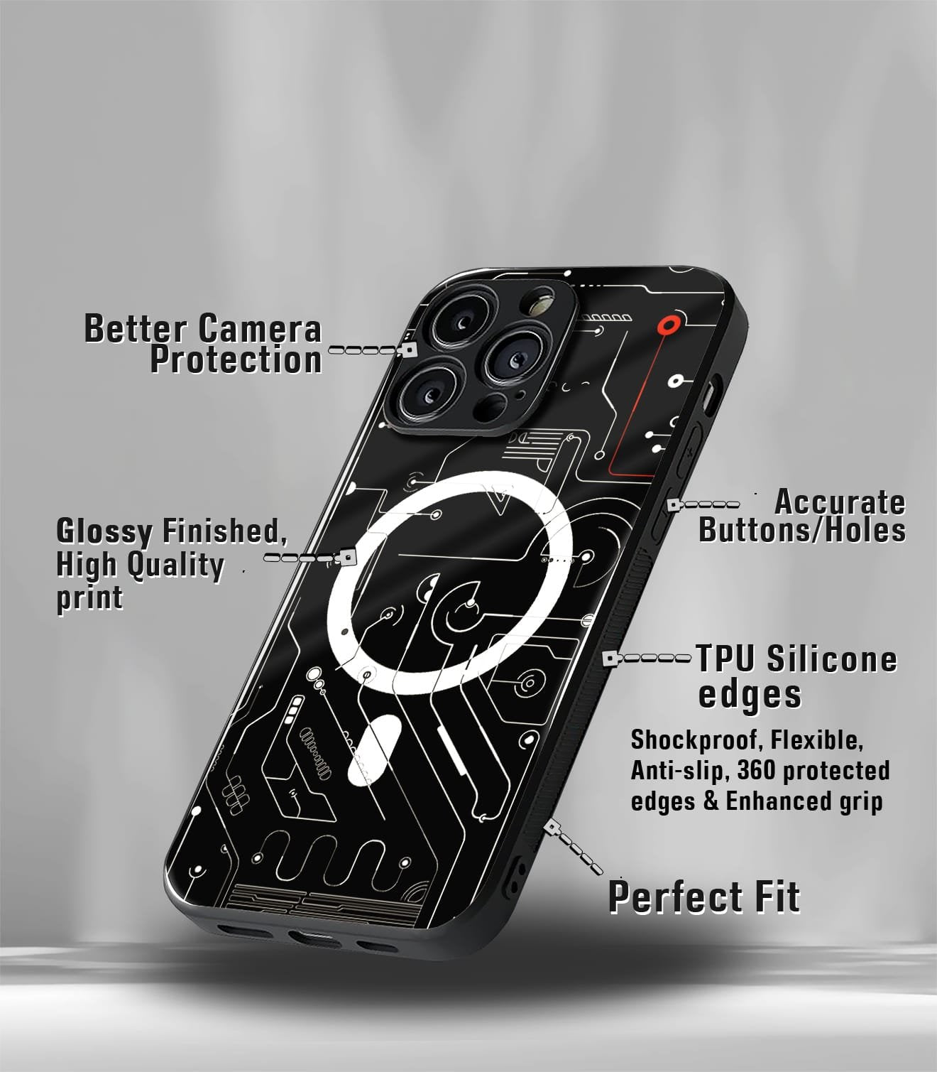 circuit & teardown magsafe printed premium case compatible for all models!
