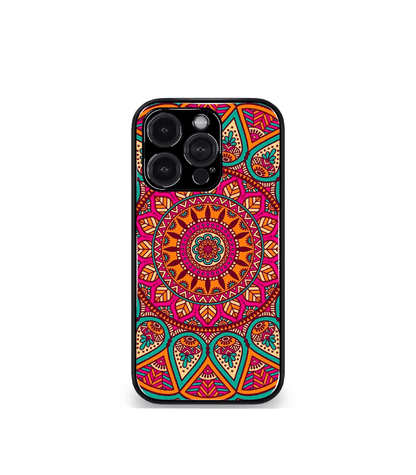 Orange Mandala art Premium Phone Case