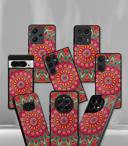 Orange Mandala art Premium Phone Case