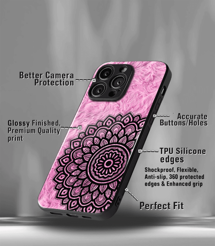 pink mandala art premium phone case