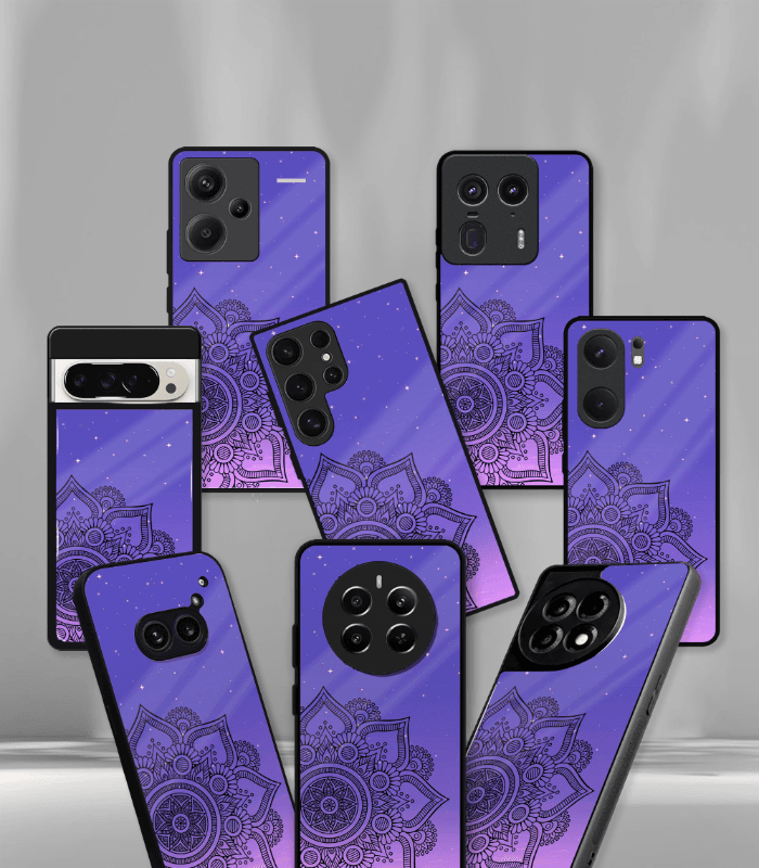 purple mandala art premium phone case