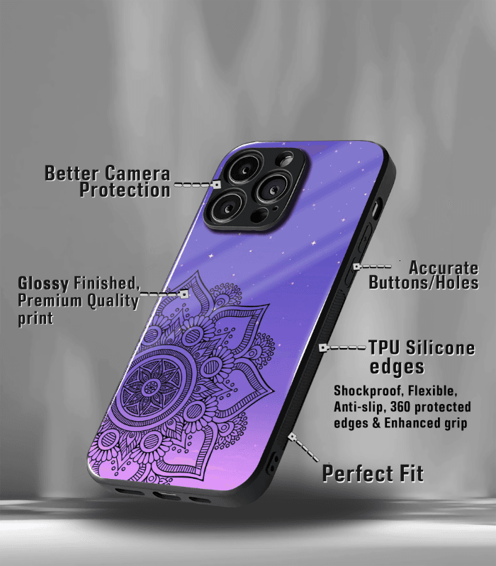 purple mandala art premium phone case