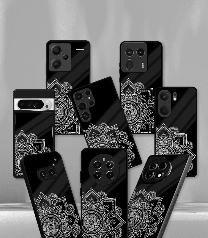 black mandala art premium phone case