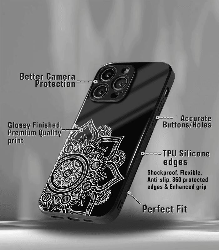 black mandala art premium phone case