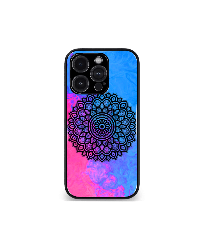 blue & pink mandala art premium phone case