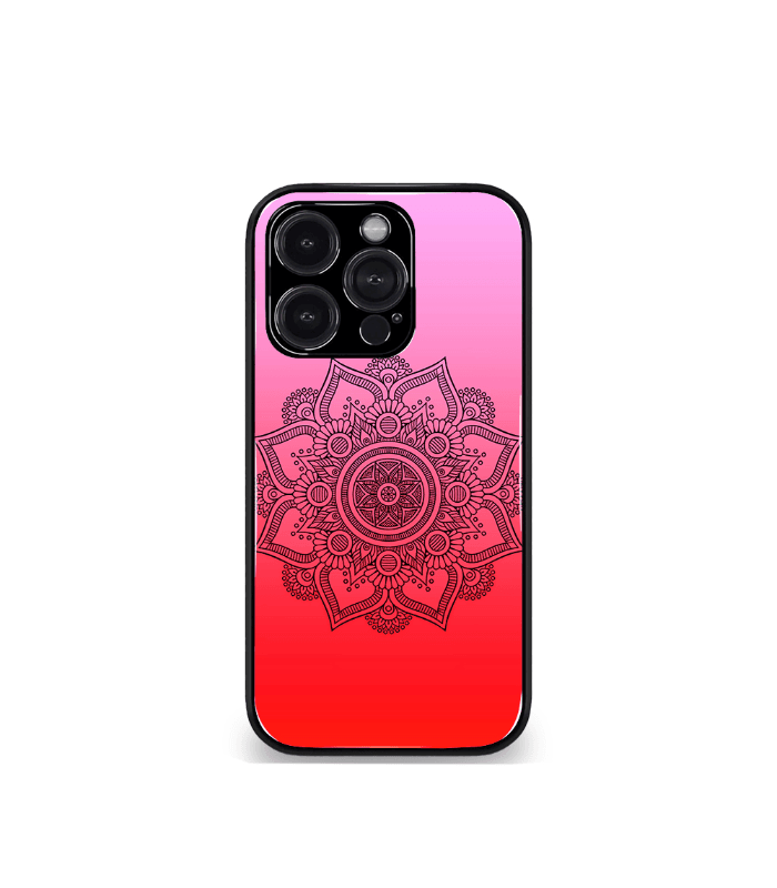 red & pink mandala art premium phone case