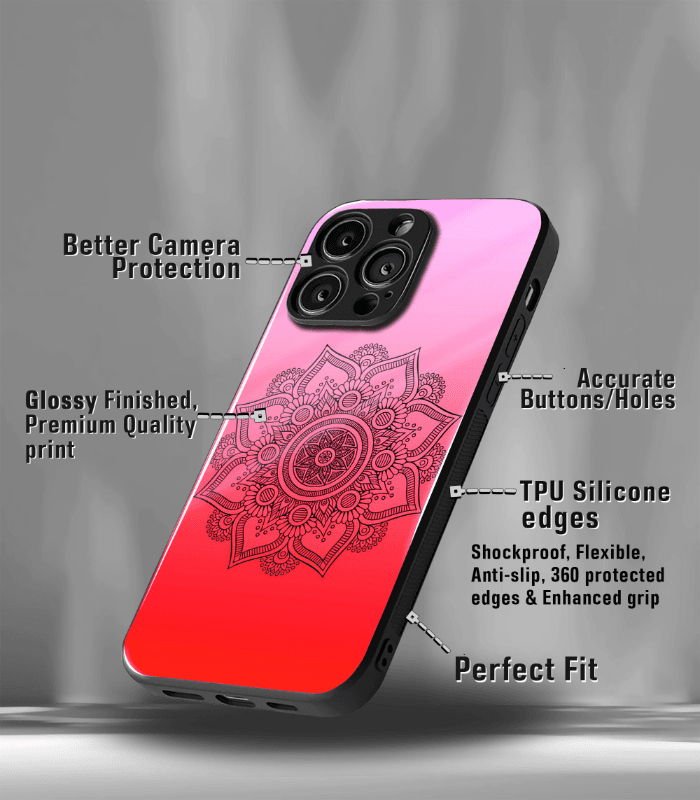 red & pink mandala art premium phone case