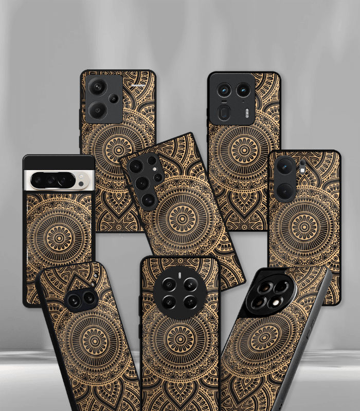 brown mandala art premium phone case