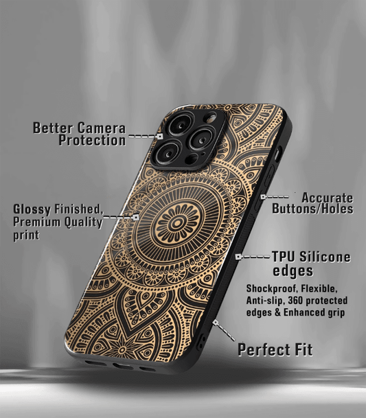 Brown Mandala art Premium Phone Case