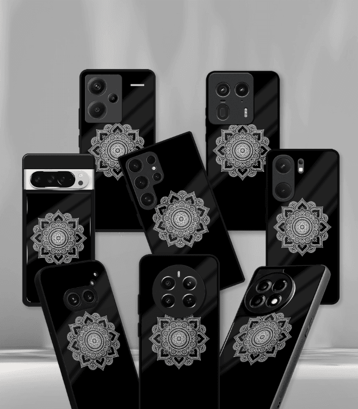 black mandala art premium phone case