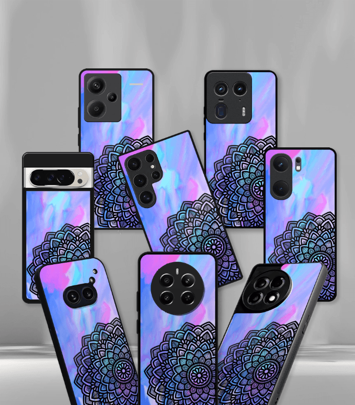 blue mandala art premium phone case