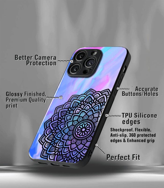 blue mandala art premium phone case