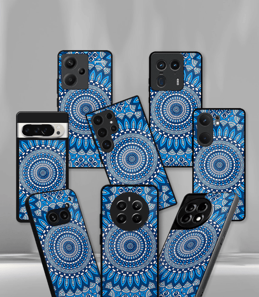 Blue Mandala art Premium Phone Case