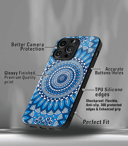 Blue Mandala art Premium Phone Case