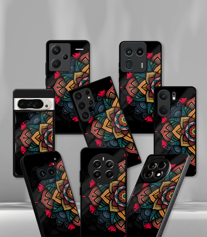 dark colorful mandala art premium phone case