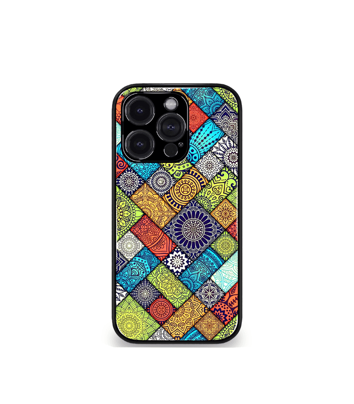 colorful aztec mandala art premium phone case