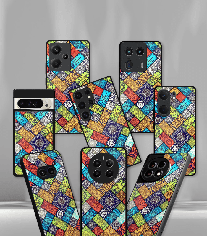 colorful aztec mandala art premium phone case