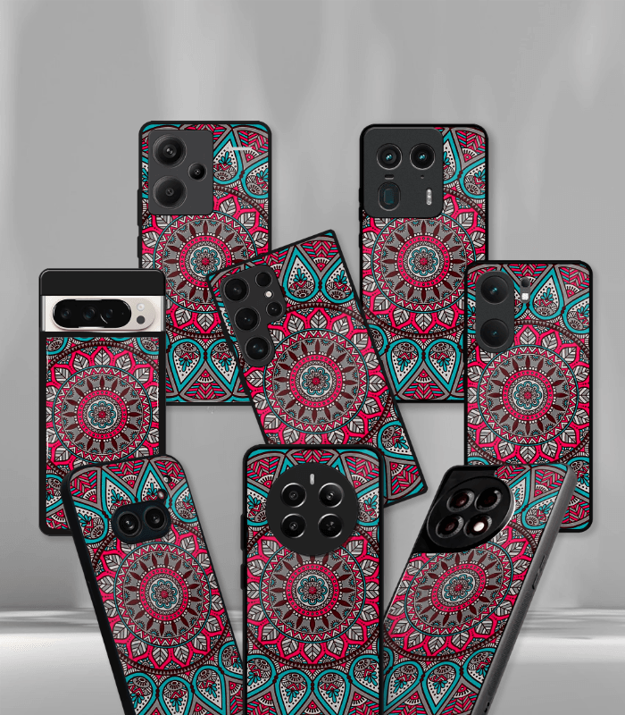 red mandala art premium phone case