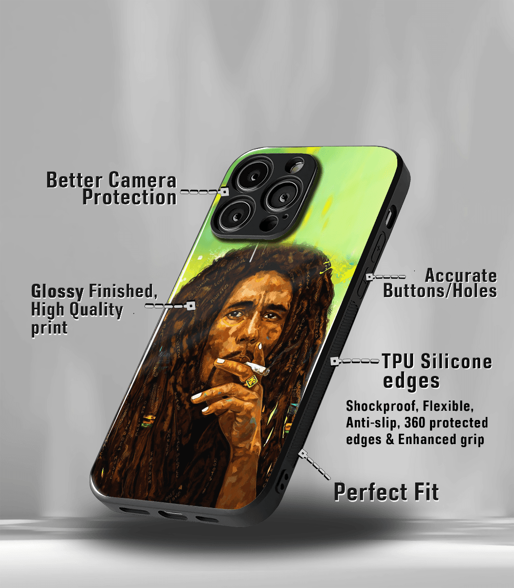 bob marley premium glossy phone case compatible for all phone models!