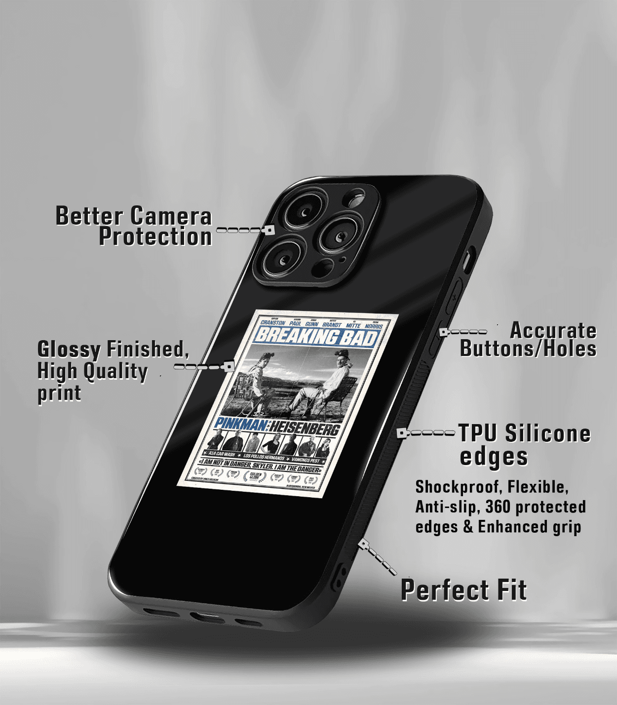 breaking bad premium glossy phone case compatible for all phone models!
