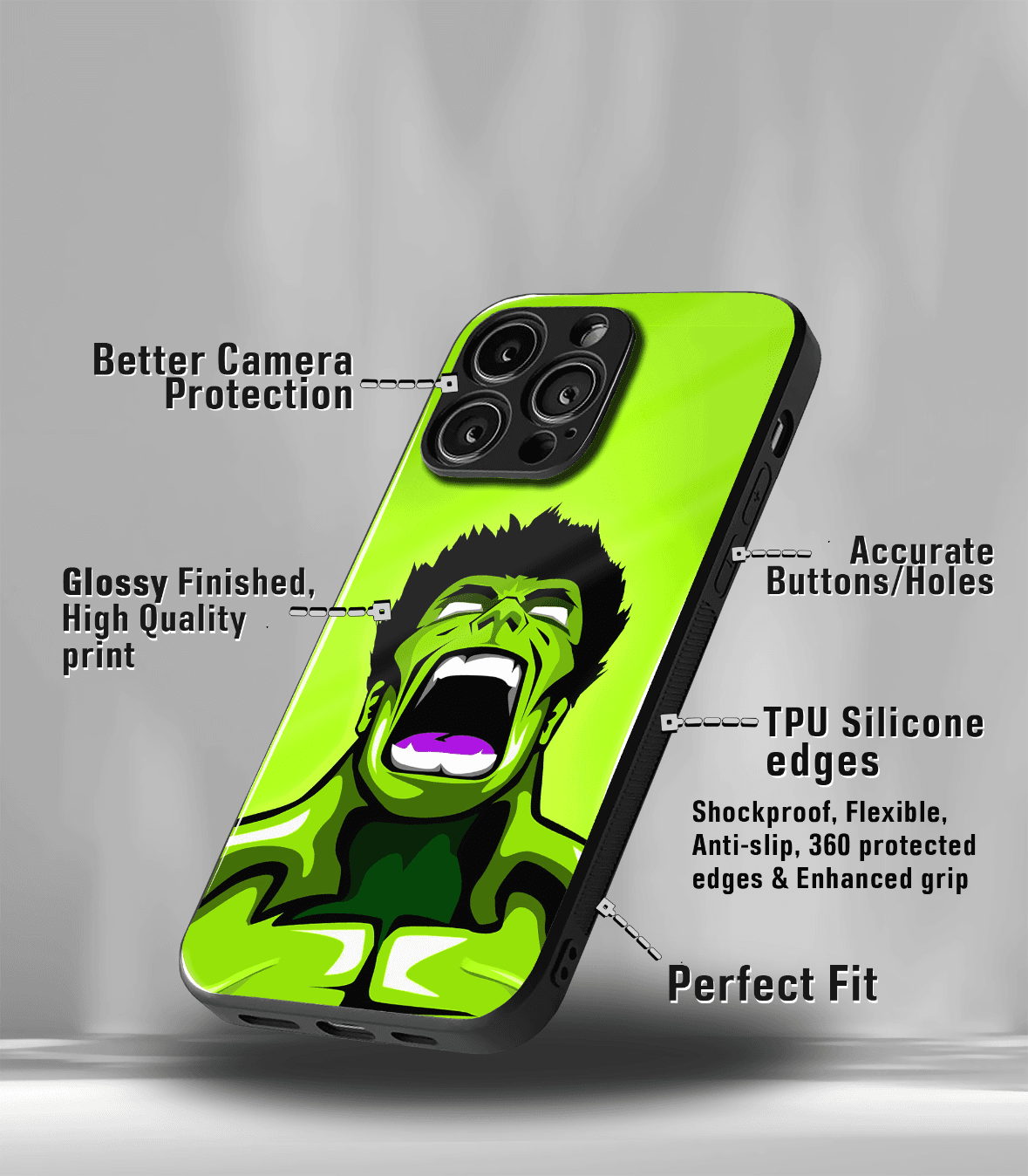 superhero edition premium glossy phone case compatible for all phone models!