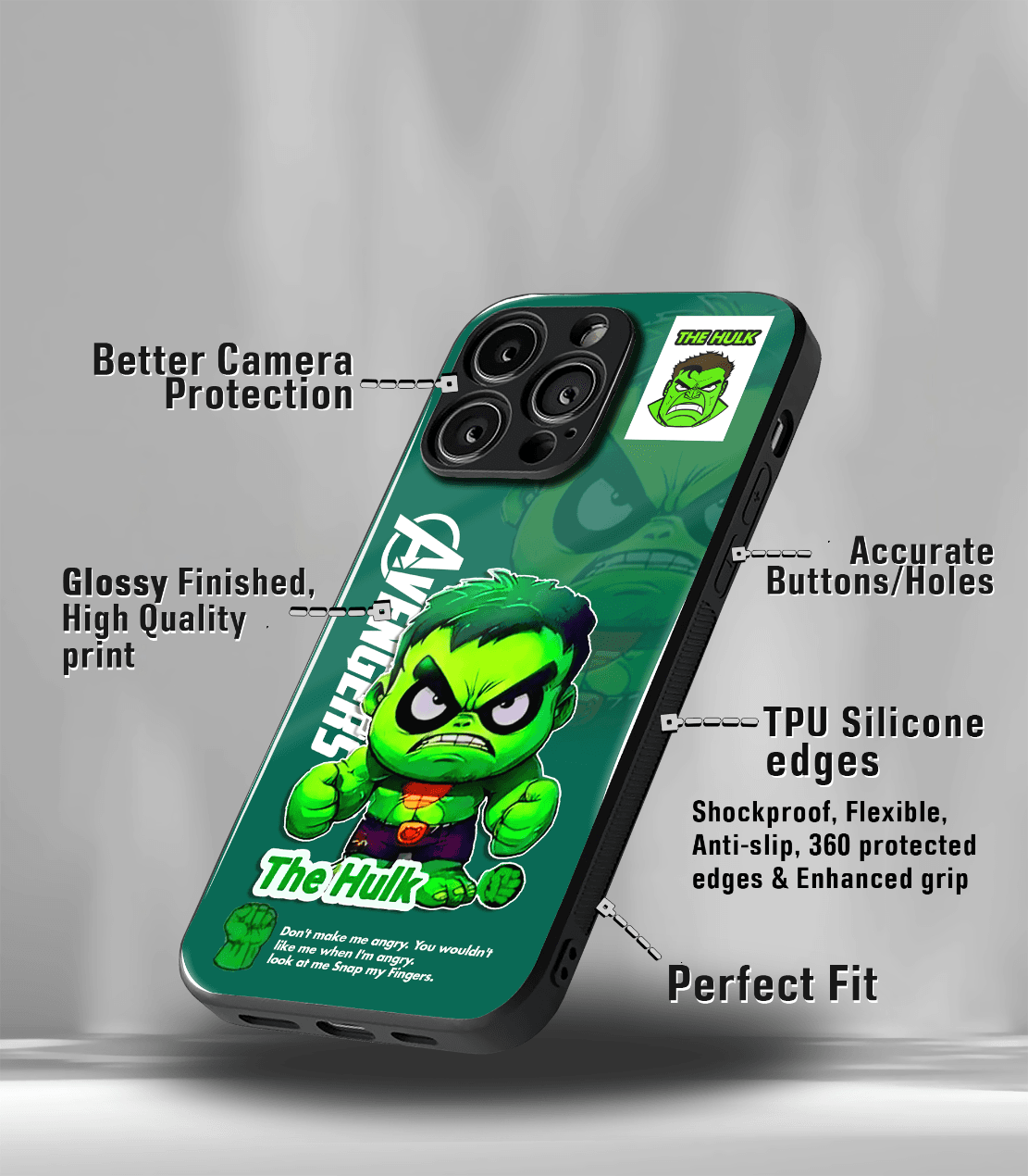 superhero edition premium glossy phone case compatible for all phone models!
